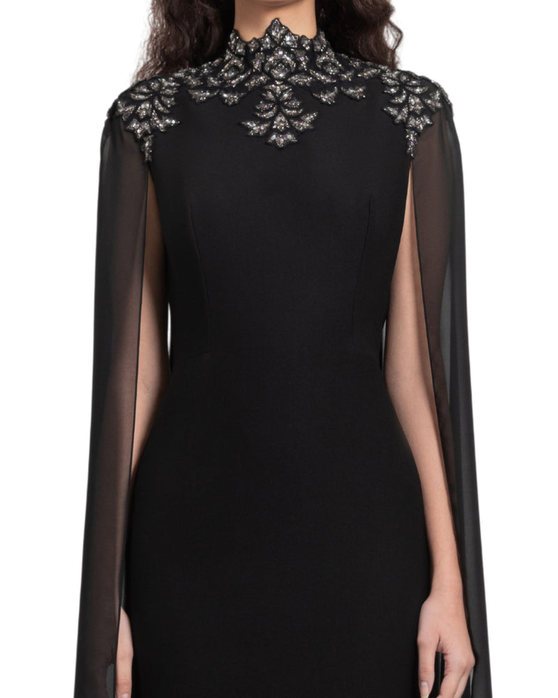 Embellished High-Collar Dress