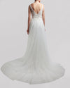 3D Flowers Upper Part Long Dress