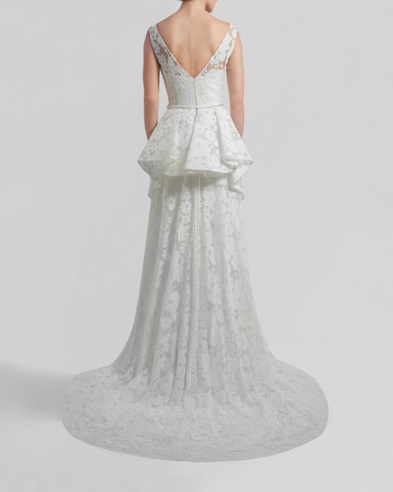 Bridal Dress with Flared Back