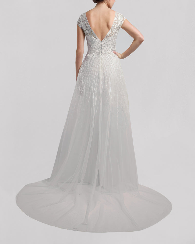 A-Line Embroidered Long Dress