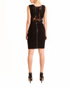 Sheer Lace Bodice Black Dress