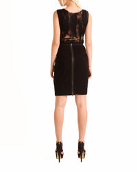 Sheer Lace Bodice Black Dress