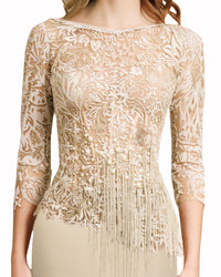Silk Skirt With Guipure Top