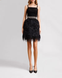 Feather Skirt Paired With Top