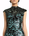 High-Cut Neckline Leather Top