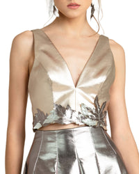 V-Neckline Embellished Top