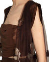 Embellished Leaves Tulle Cape