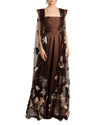 Embellished Leaves Tulle Cape