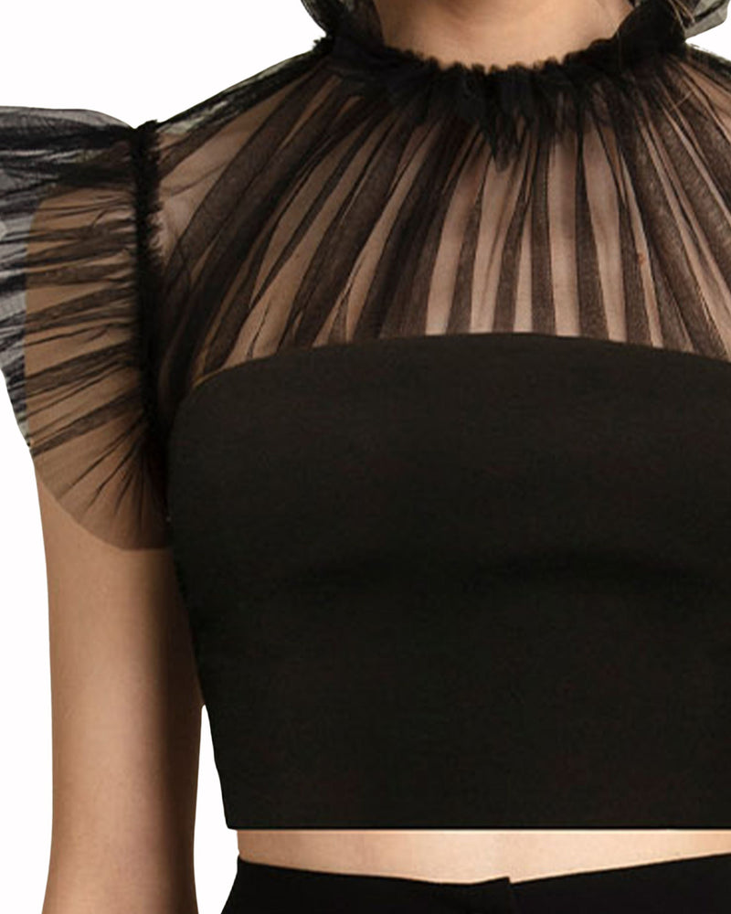 Crepe Cropped Top