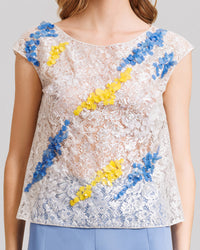 Pants With Slits Paired with Lace Top