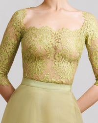 3/4 Sleeves Top With Organza Skirt