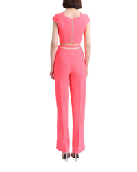 Cut Out Detailed Top and Straight Pants