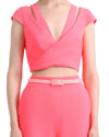 Cut Out Detailed Top and Straight Pants