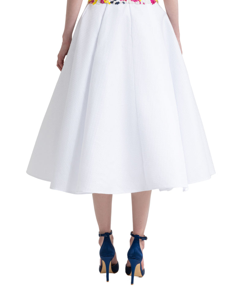 Flared White Skirt