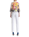 Sequins Jacket with a White Pants