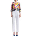 Sequins Jacket with a White Pants
