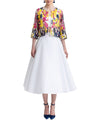 Sequins Jacket with a Flared White Skirt