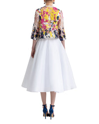 Sequins Jacket with a Flared White Skirt