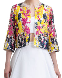 Sequins Jacket with a Flared White Skirt