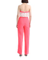 Laser-Cut Silicon Top with Straight Neon Pink Pants