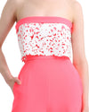 Laser-Cut Silicon Top with Straight Neon Pink Pants