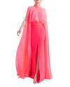 High-Neckline Neon Pink Top and Mermaid Cut Skirt