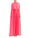 High-Neckline Top and Straight-Cut Pants