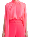 High-Neckline Top and Straight-Cut Pants