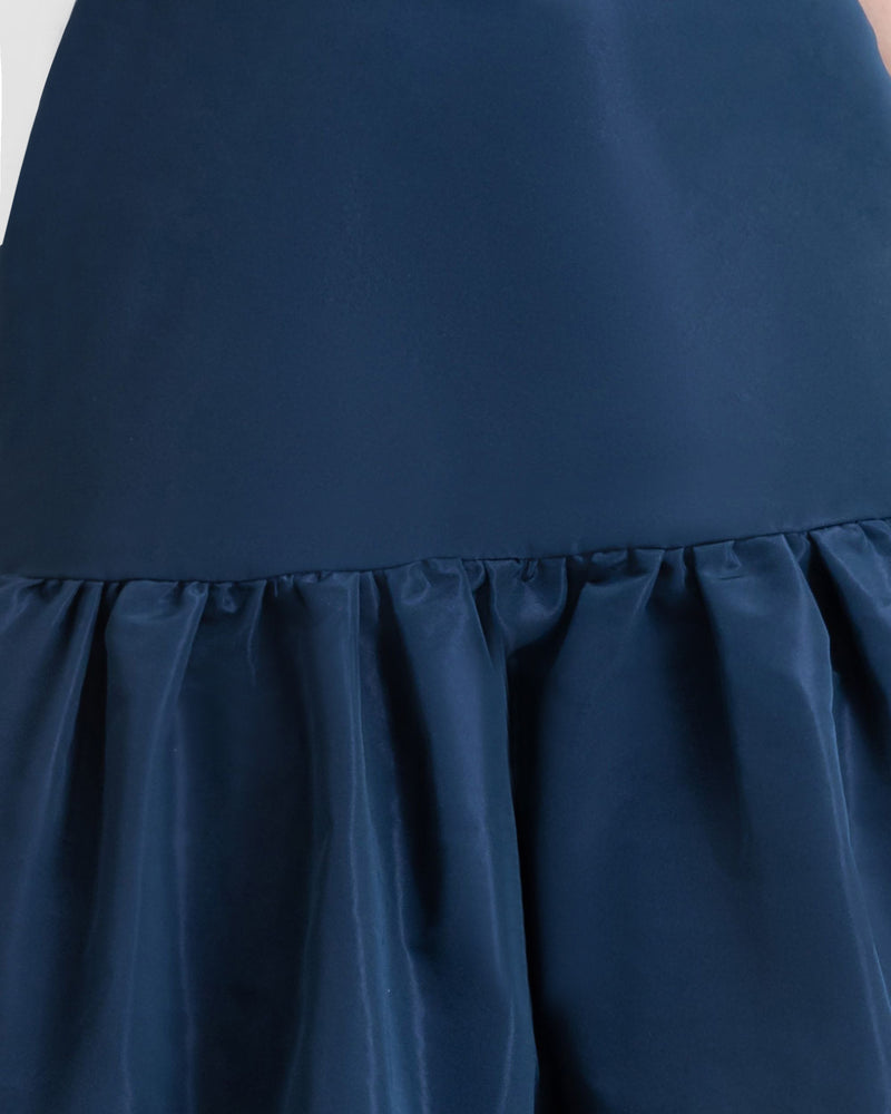 Short Taffeta Navy Skirt