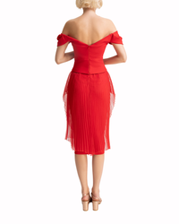 Crepe Organza Short Dress
