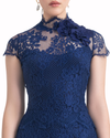 Navy Blue Lace Top