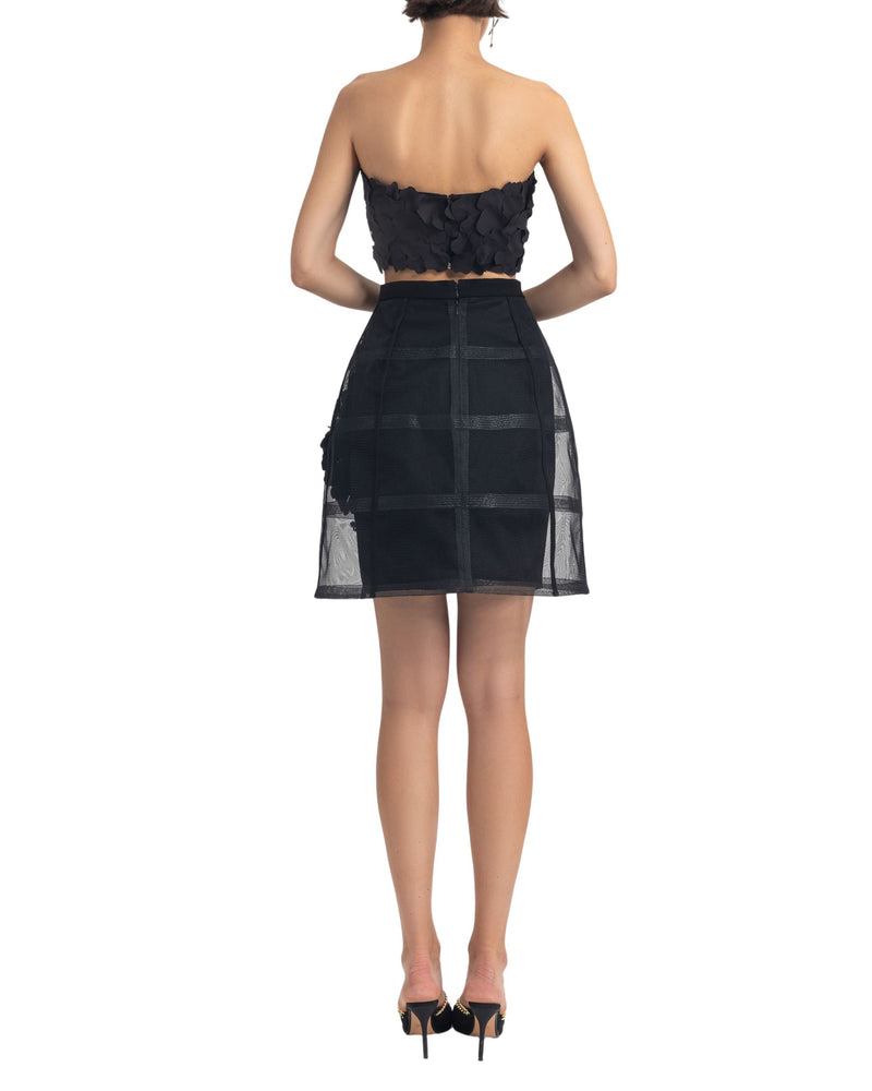 Laser-Cut Top & Cage-Like Skirt
