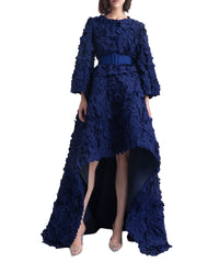 Navy Blue Laser-Cut Skirt