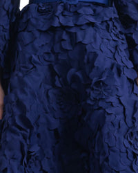 Navy Blue Laser-Cut Skirt