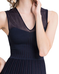 Navy Blue Heart Shape Design Dress