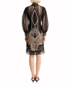 Embroidered Puffed Sleeves Dress