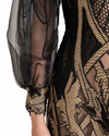 Embroidered Puffed Sleeves Dress