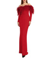 Off-Shoulder Slim Red Dress