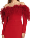 Off-Shoulder Slim Red Dress