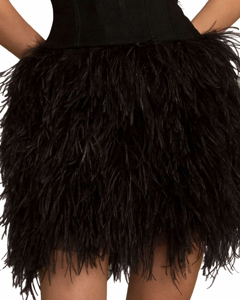 Feather Short Skirt