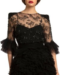 Fully Beaded Ruffled Top