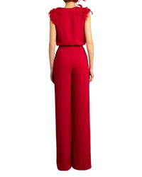 Crepe Top with Overlapped Pants