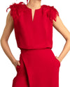 Crepe Top with Overlapped Pants