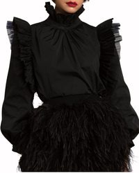 Ruffled Shoulders Top