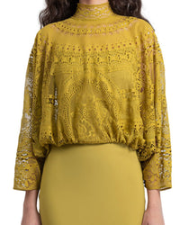 Lace Top and Slim-Cut Skirt