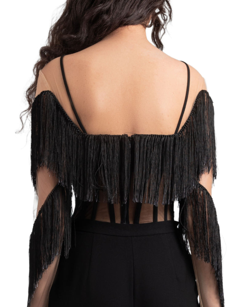 Long Sleeves Tassel Top