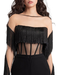 Long Sleeves Tassel Top