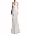 Draped Bridal Dress with Embroidered Back