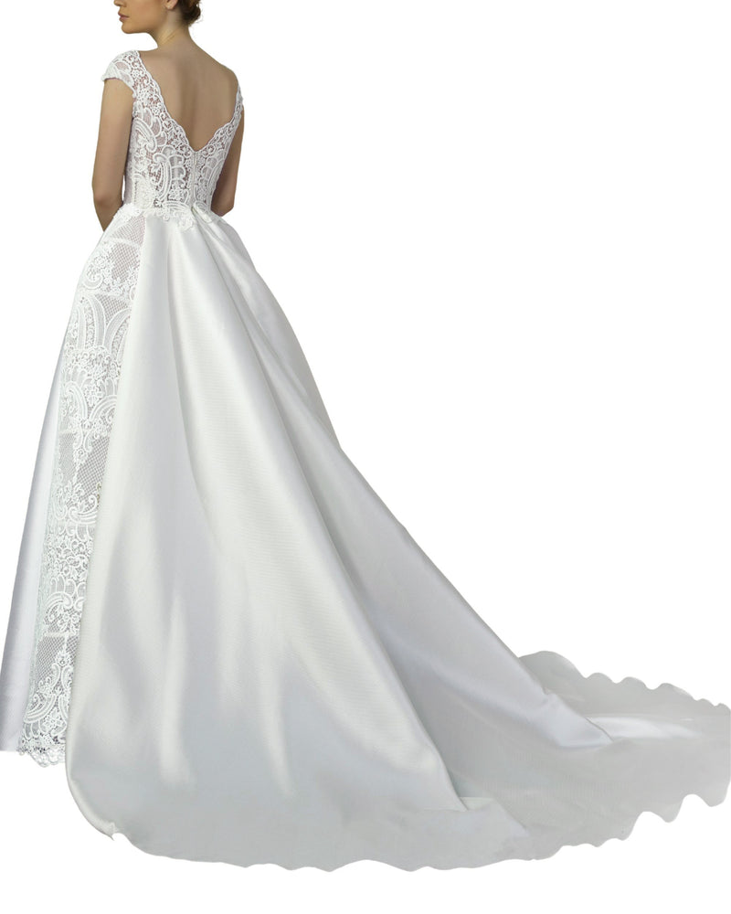 Guipure With Piqué Gown