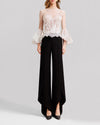 Corseted Tulle Top Paired With Pants
